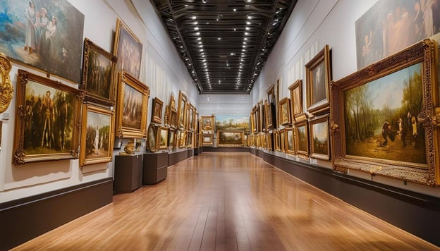 art museum full of paintings and collectibles